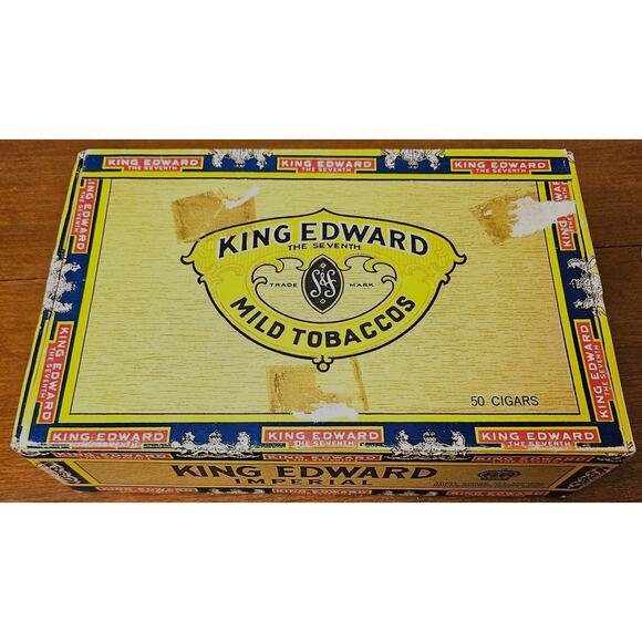 Vintage King Edward The Seventh Imperial Mild Tobacco Cigar Box- EMPTY(gg277) - Picture 1 of 11